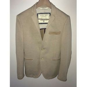 Zara Man Denim Couture Blazer w/ Elbow Patches